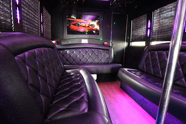 Black leather seating