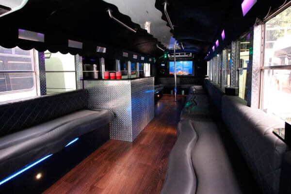 Built-in bar in a party bus