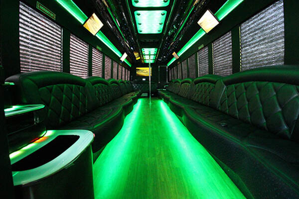 Neon lights in a party bus