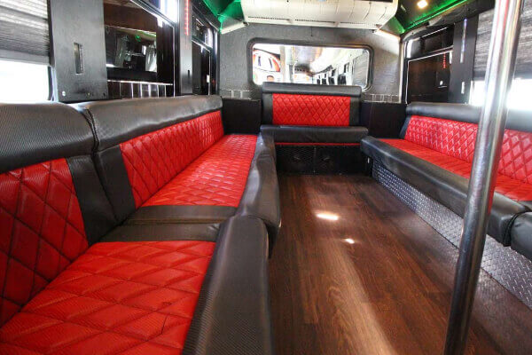 Wide space on a party bus