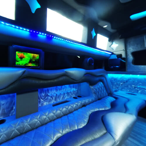 Leather seats in a limo rental